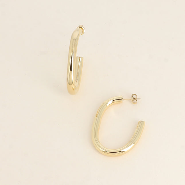 Hoop earrings - oval ring 33x44mm