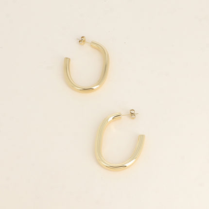 Hoop earrings - oval ring 33x44mm