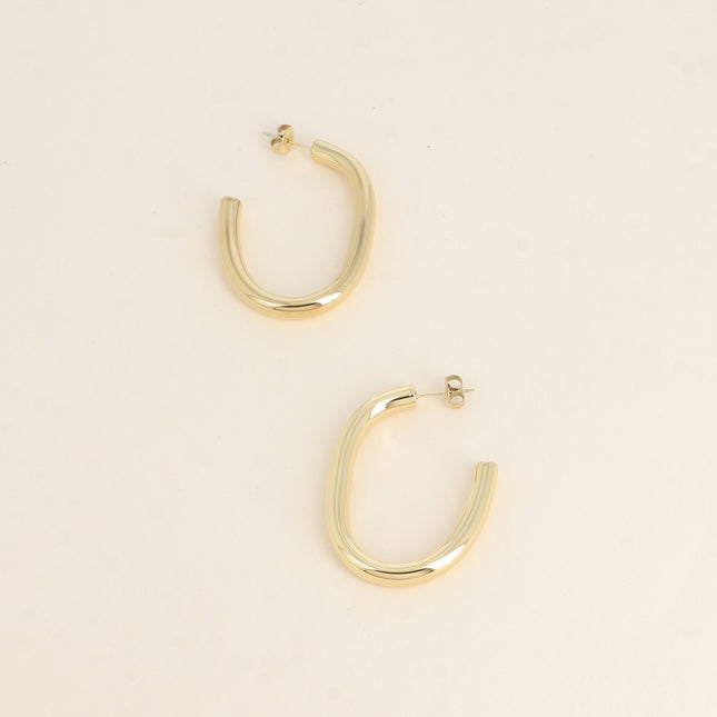 Hoop earrings - oval ring 33x44mm