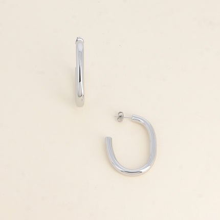 Hoop earrings - oval ring 33x44mm