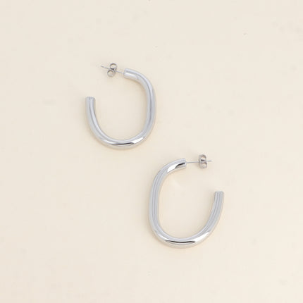 Hoop earrings - oval ring 33x44mm