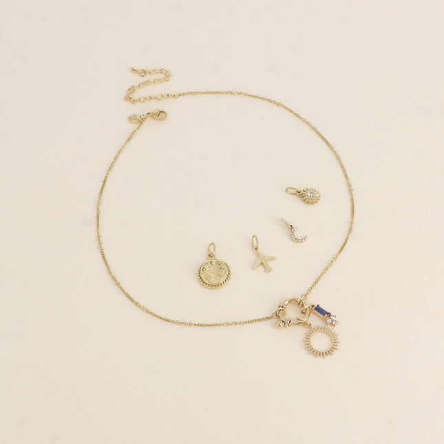 Cartelette CARPEDIEM Collier et 6 pendentifs (soleil et cristaux)