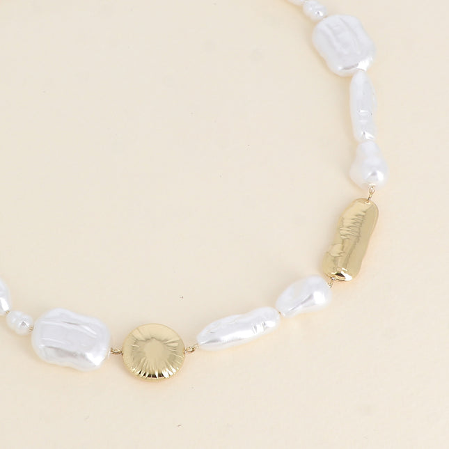 Collier sur câble Aelysa - pièces en résine blanche