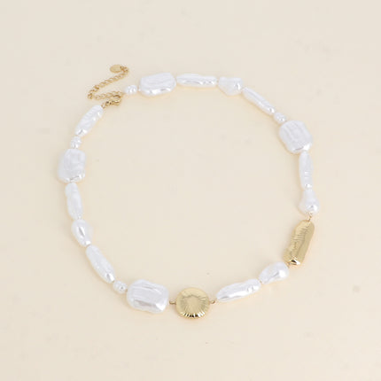 Collier sur câble Aelysa - pièces en résine blanche