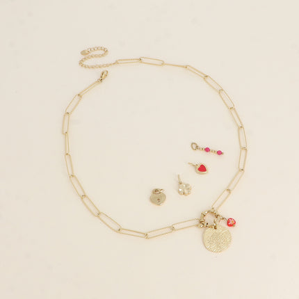 Cartelette WITH LOVE Collier et 6 pendentifs (pièce zébrée avec arbre de vie gravé et résine triangulaire)