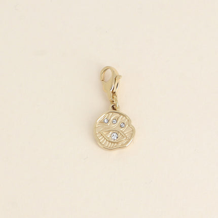 Charm - pampille ronde, oeil et oxydes de zirconium