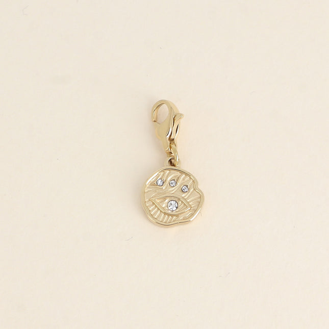 Charm - pampille ronde, oeil et oxydes de zirconium