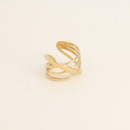 Bague large Aelys - anneaux entrelacés