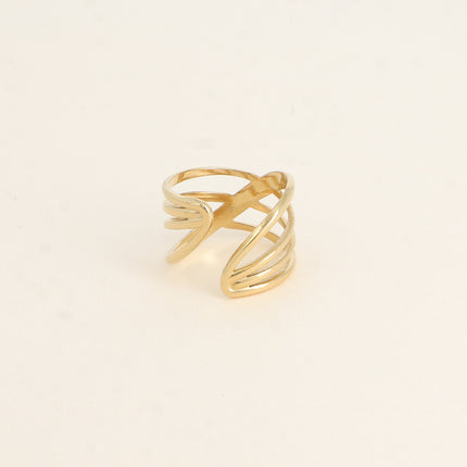 Bague large Aelys - anneaux entrelacés