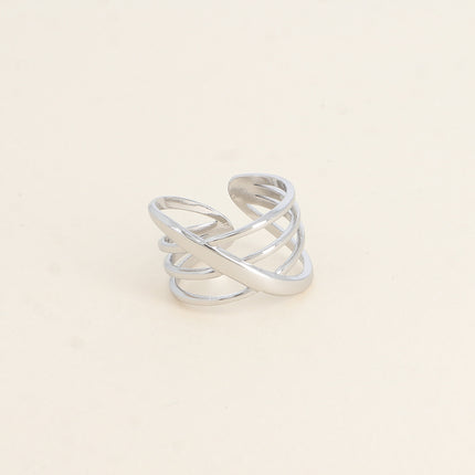 Bague large Aelys - anneaux entrelacés