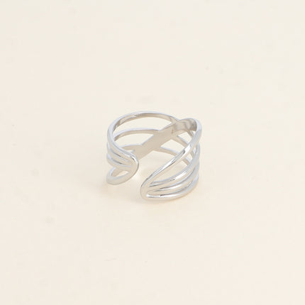 Bague large Aelys - anneaux entrelacés