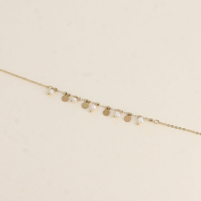 Bracelet - pampilles rondes et perles d'eau douce