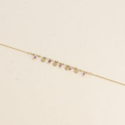Bracelet - pampilles rondes et pierres naturelles
