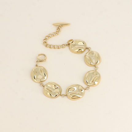 Bracelet Hestia - maillons ronds incurvés et martelés