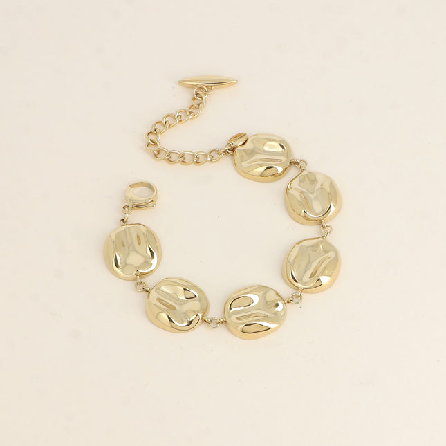 Bracelet Hestia - maillons ronds incurvés et martelés