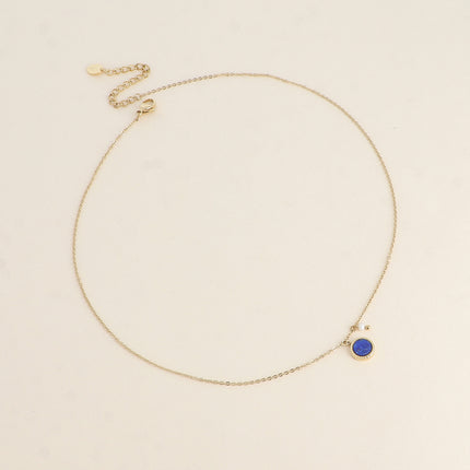 Collier Emllo Mini - pierre naturelle ronde et perle d'eau douce