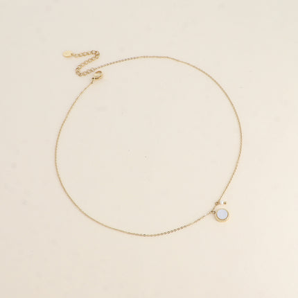 Collier Emllo Mini - pierre naturelle ronde et perle d'eau douce
