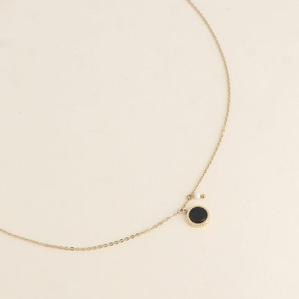 Collier Emllo Mini - pierre naturelle ronde et perle d'eau douce