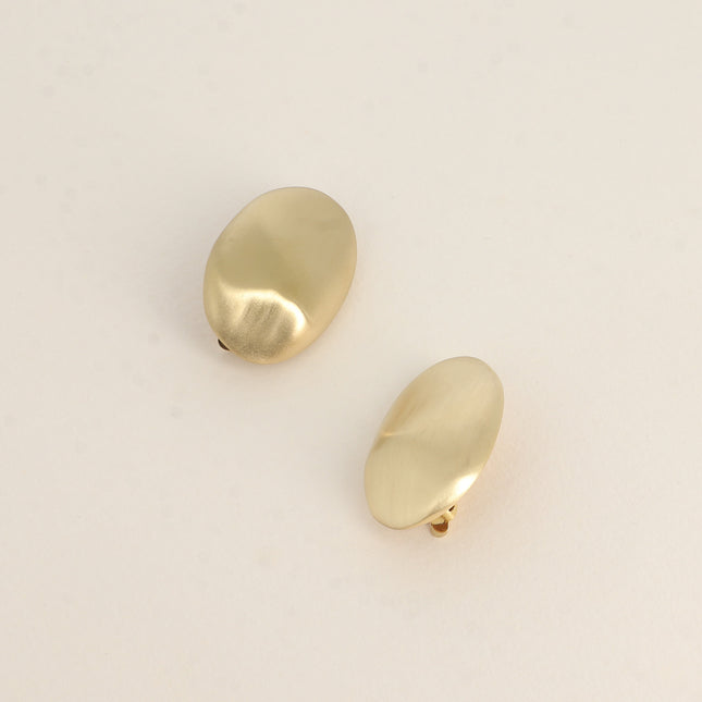 Boucles clips Assude - ovale effet brossé mat
