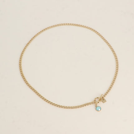 Collier - maille gourmette, fermoir cabillot et cristal PP30
