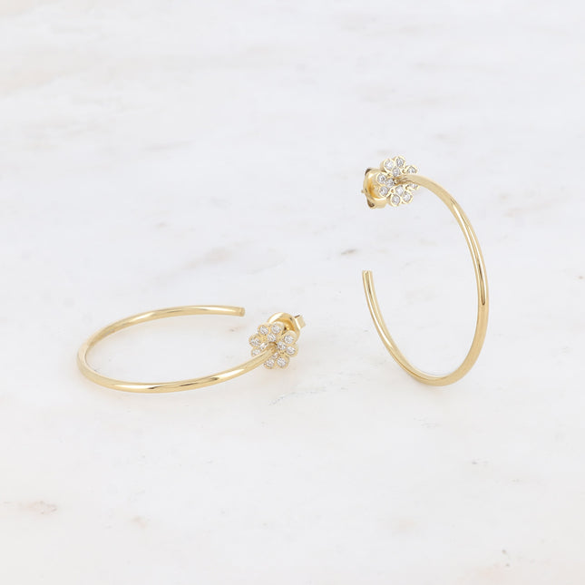 Capucia Creole earrings - clover with zirconium oxides