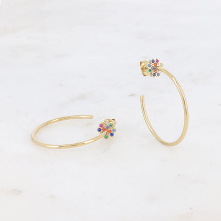 Capucia Creole earrings - clover with zirconium oxides