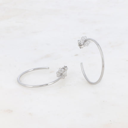 Capucia Creole earrings - clover with zirconium oxides