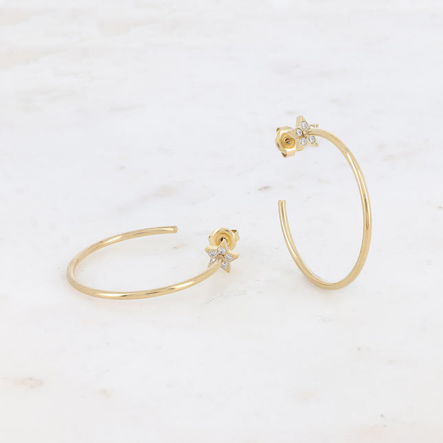 Capucia Creole earrings - star with zirconium oxides