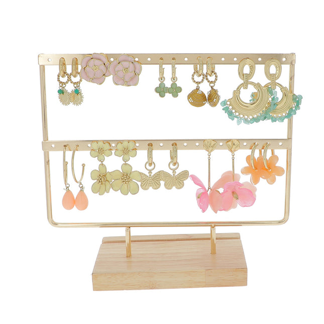 Kit de 20 (10+10) boucles - doré multi - prix moyen de 8€/pr - Présentoir offert