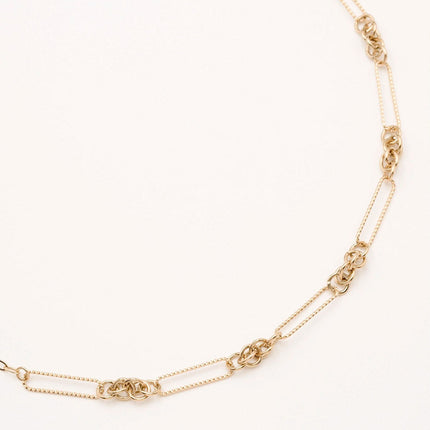 Collier Héra - maille alternée, anneaux torsadés et ronds