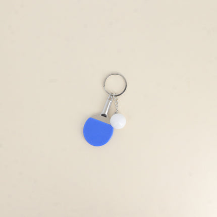 Ping-pong paddle and ball keychain