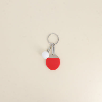 Ping-pong paddle and ball keychain