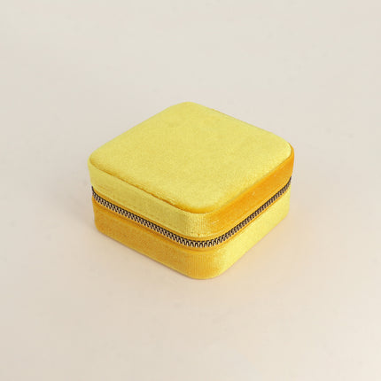 Boîte à bijoux carré en velours (avec miroir)