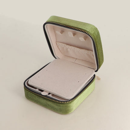 Boîte à bijoux carré en velours (avec miroir)