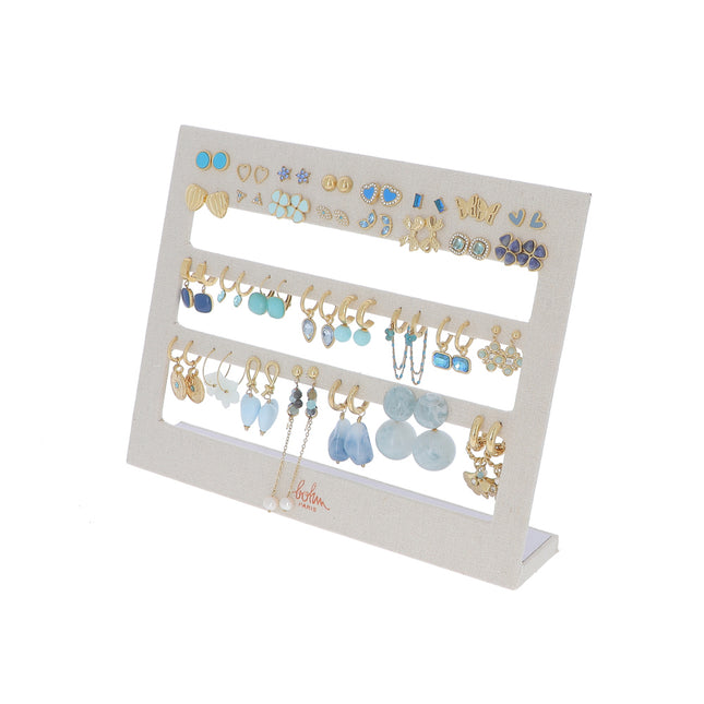 Kit de 31 boucles - doré bleu - prix moyen de 5,40€/pr - Présentoir offert