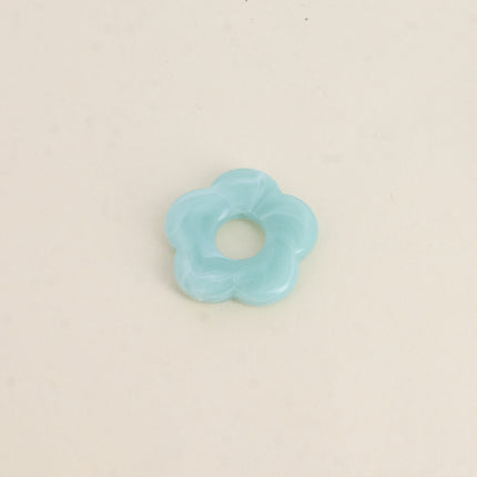 Perle de fleur en résine 27mm, 10 pièces, avec trou de perçage
