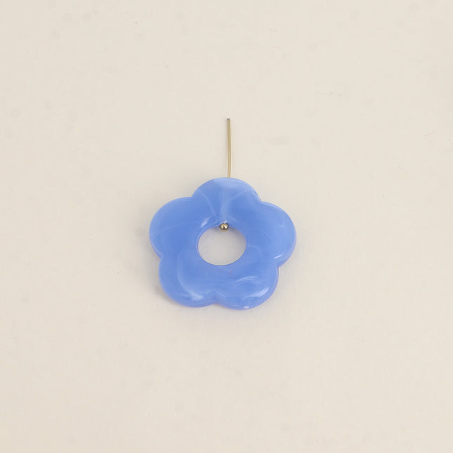 Perle de fleur en résine 27mm, 10 pièces, avec trou de perçage
