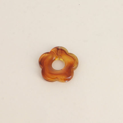 Perle de fleur en résine 27mm, 10 pièces, avec trou de perçage
