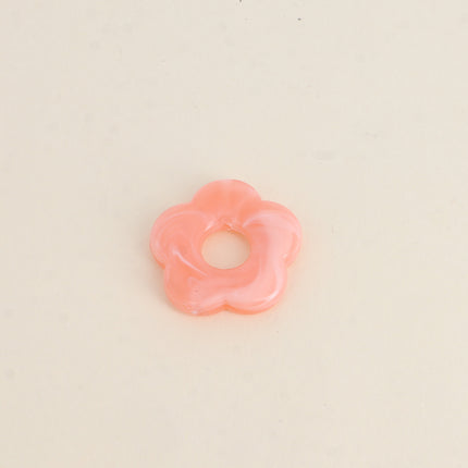 Perle de fleur en résine 27mm, 10 pièces, avec trou de perçage