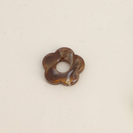Perle de fleur en résine 27mm, 10 pièces, avec trou de perçage