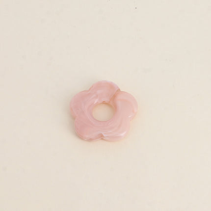 Perle de fleur en résine 27mm, 10 pièces, avec trou de perçage