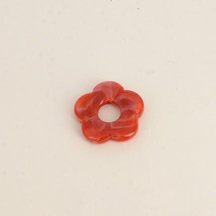 Perle de fleur en résine 27mm, 10 pièces, avec trou de perçage