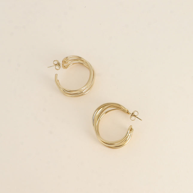 Aster hoop earrings - intertwined rings 26x28mm