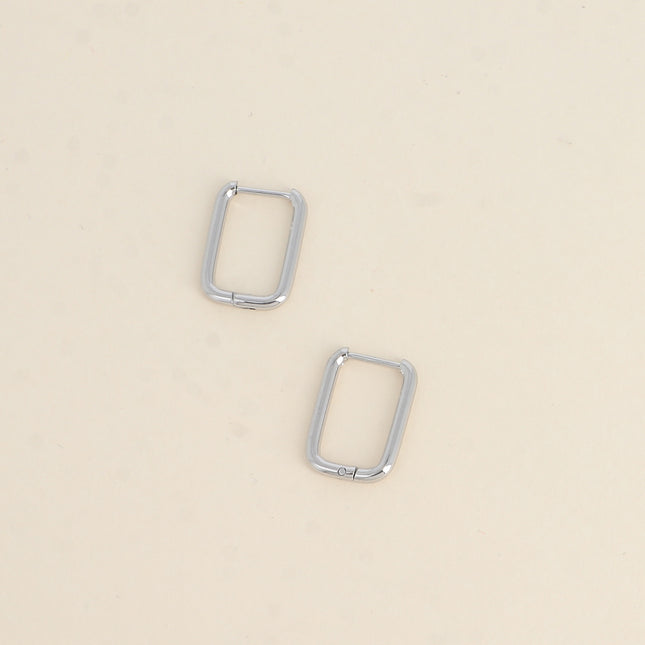 Créoles - anneau rectangulaire 12x18mm