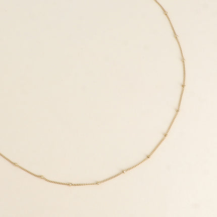 Collier - maille forçat avec petites boules en acier