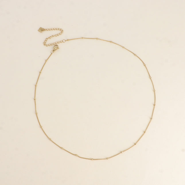 Collier - maille forçat avec petites boules en acier