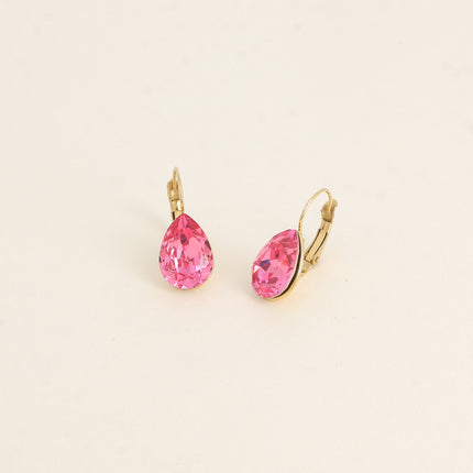 Boucles dormeuses Bertille - goutte et cristaux Swarovski®