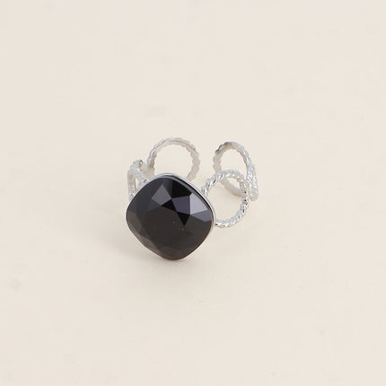 Bague Dasia - anneau aux cercles striés et orné de cristaux Swarovski®
