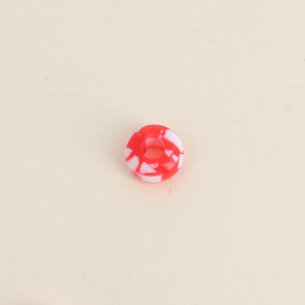 Perle de donut en résine facetté multicolor de 13mm, 10 pièces