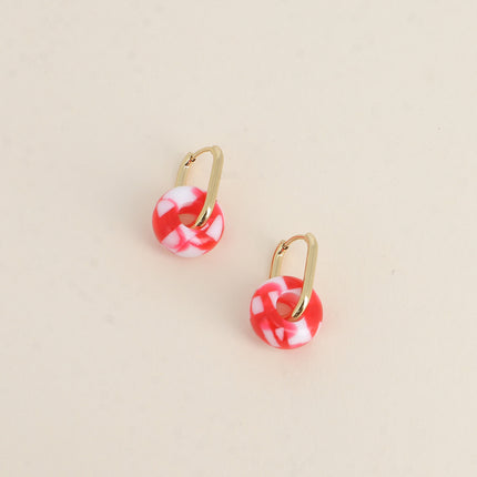 Perle de donut en résine facetté multicolor de 13mm, 10 pièces